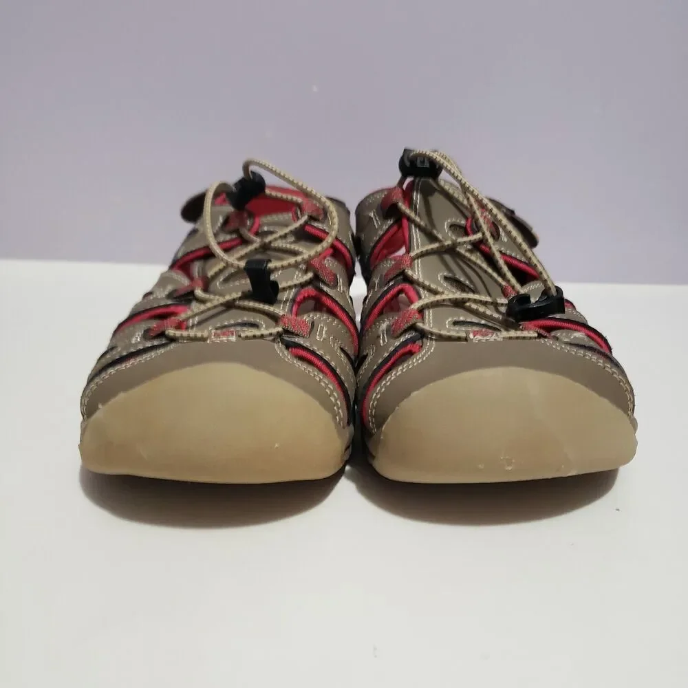 Eddie Bauer Mary Brown Leather Women's Hiking Walking Closed Toe Shoes Sz 9